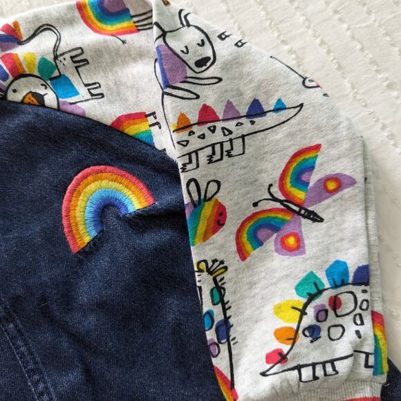 NWOT NEXT Girls Denim Rainbow Dress size 5 - Picture 2 of 5